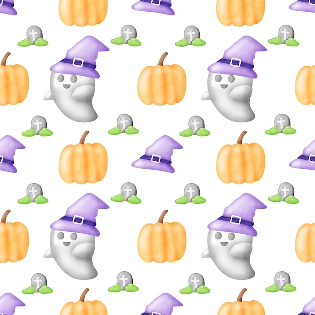 Cute halloween seamless pattern