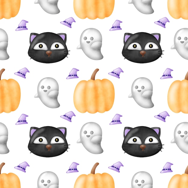 Cute halloween seamless pattern