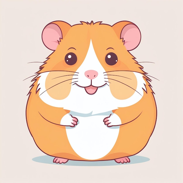 Photo cute hamster flat cartoon illustration clipart