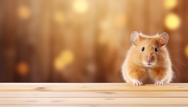 Cute hamster on garland background