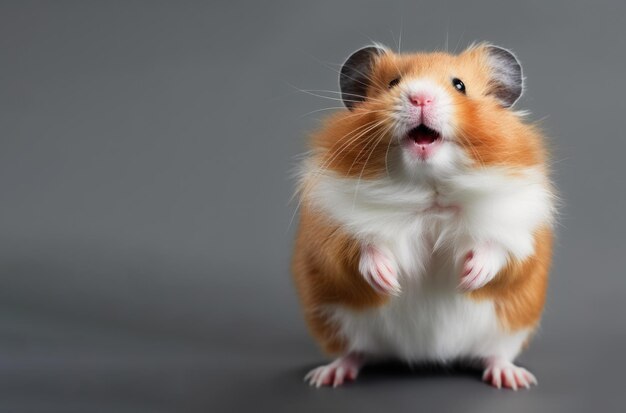 Photo cute hamster looking at camera front view