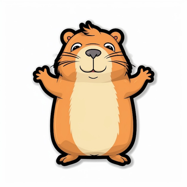 Photo cute hamster vector character white background