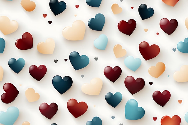 Cute hand drawn hearts seamless pattern AI generated