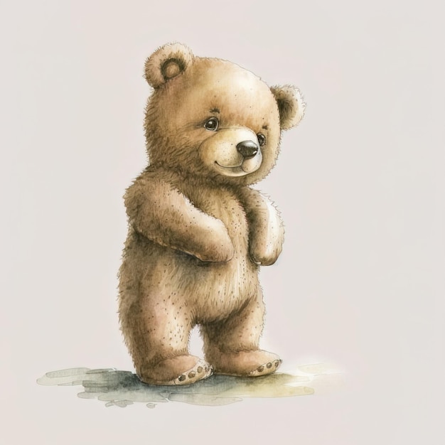 어린이 그림책에 사용할 수 있는 만화 곰의 귀여운 손으로 그린 그림