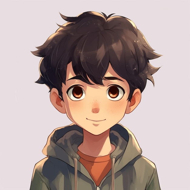 Photo cute and handsome anime boy illustration