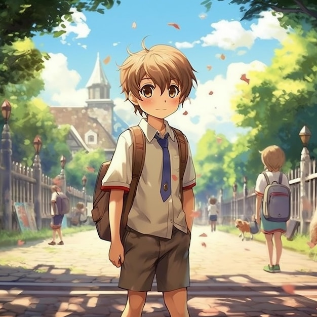 cute and handsome anime boy illustration