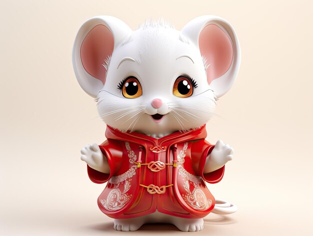 cute happy Chinese zodiac rat baby