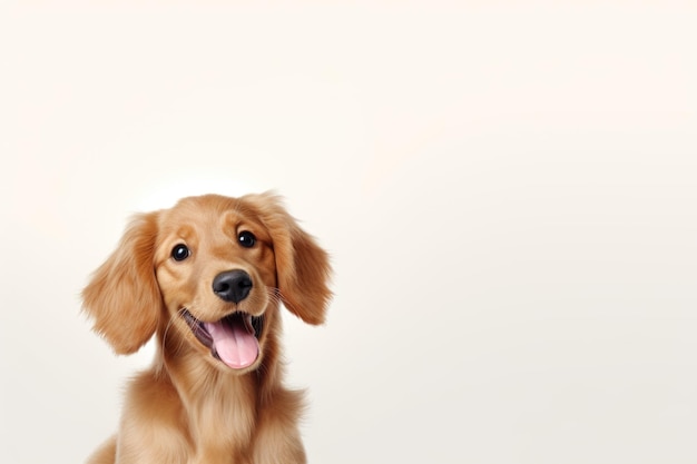 cute happy dog on white background AI Generated