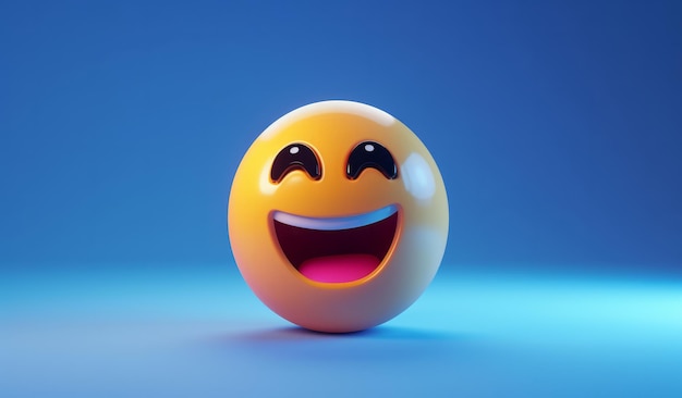 Cute happy emoji social media character online chat reaction symbol