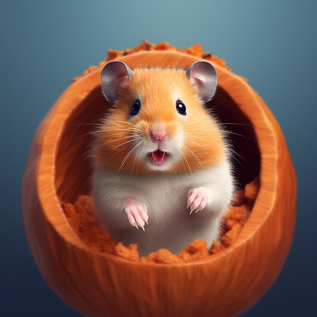 Cute happy hamster