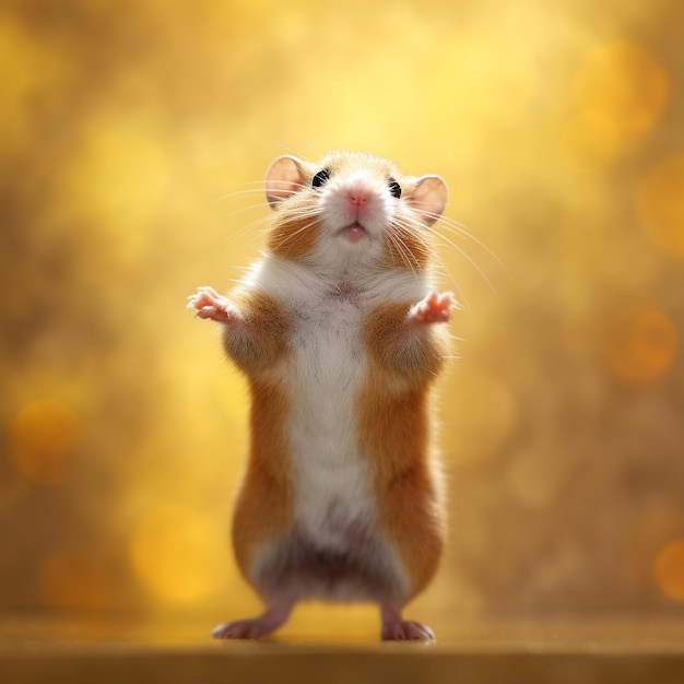 Cute happy hamster