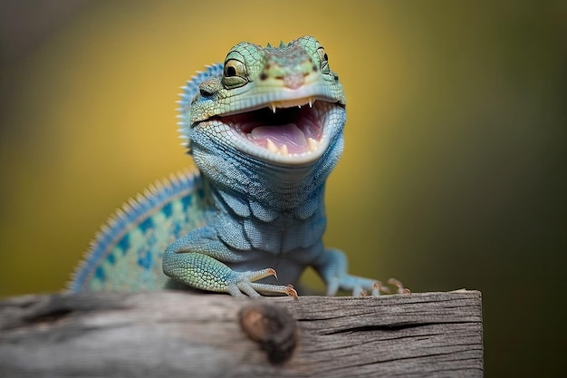 A cute happy lizard