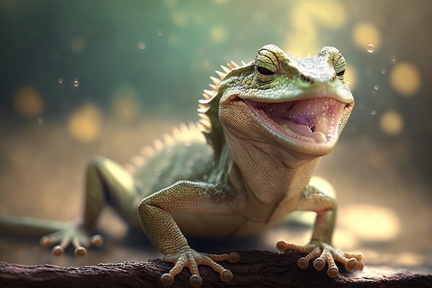 A cute happy lizard