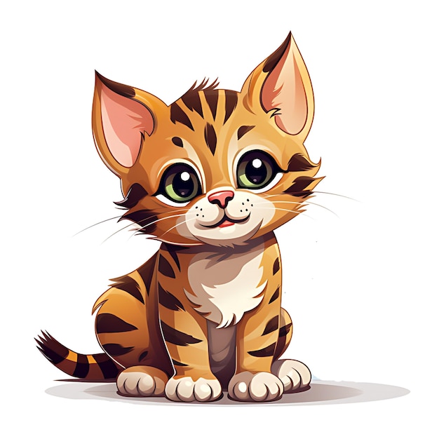 Photo a cute happy tiger animal baby tiger puppy ai generative