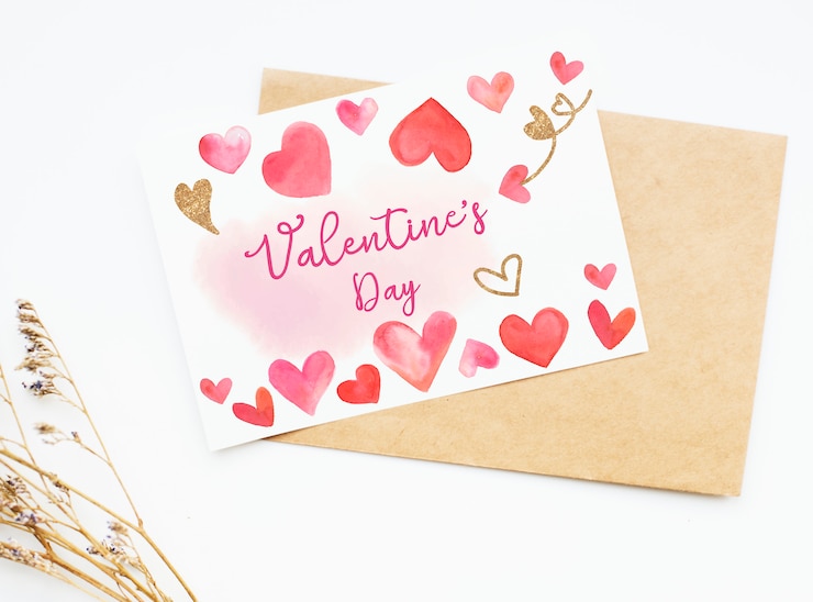 Photo cute happy valentines day card