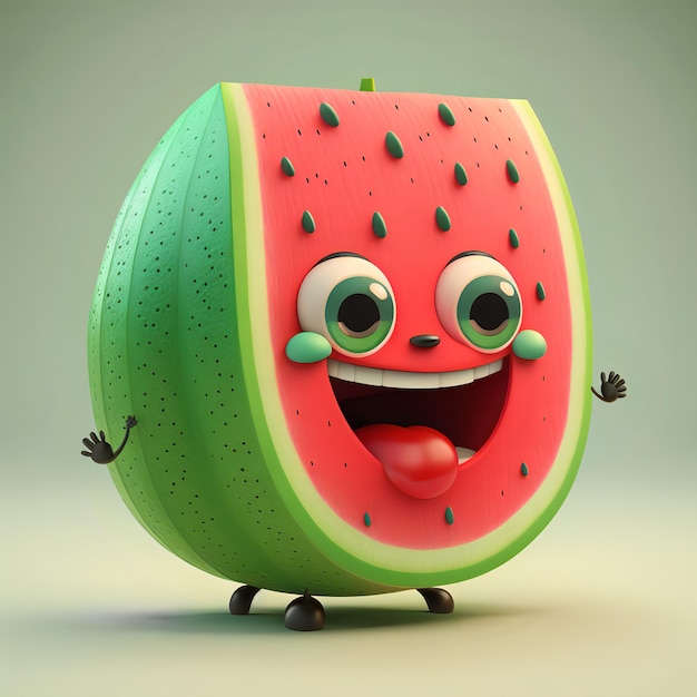 Photo cute happy watermellon