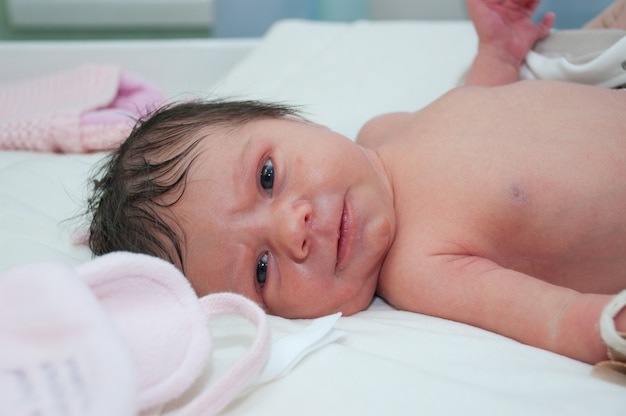 Cute healthy new born baby portrait