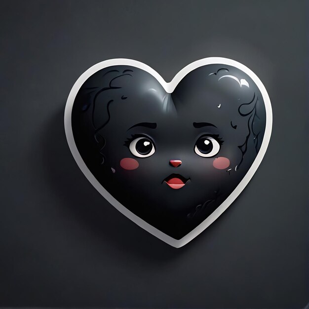 Photo cute heart cartoon stickers 3d sticker with heart