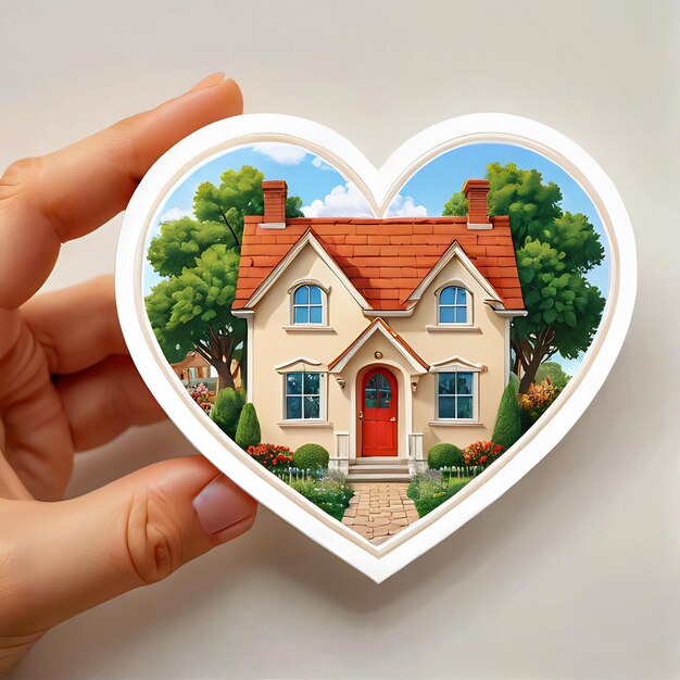 Photo cute heart cartoon stickers 3d sticker with heart