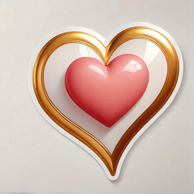 Photo cute heart cartoon stickers 3d sticker with heart