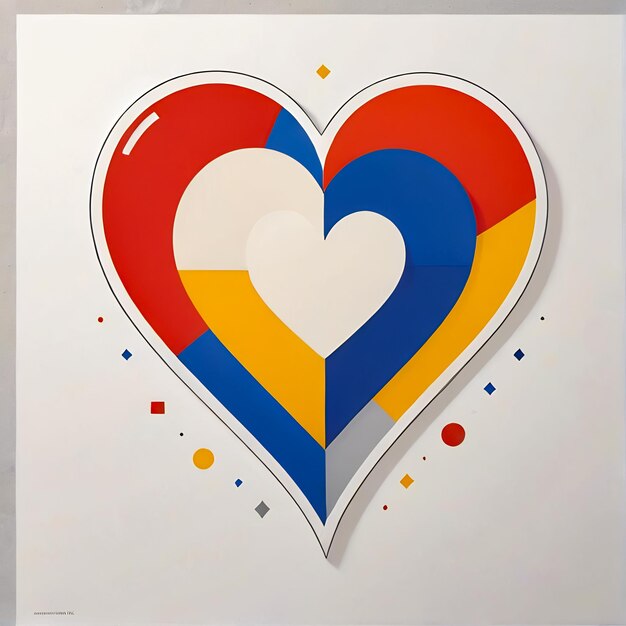 Photo cute heart cartoon stickers 3d sticker with heart