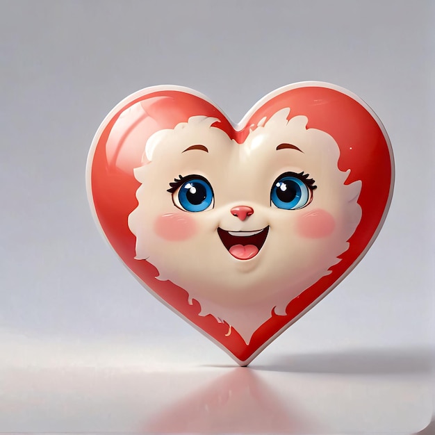 사진 귀여운 심장 만화 스티커, 심장과 함께 3d 스티커