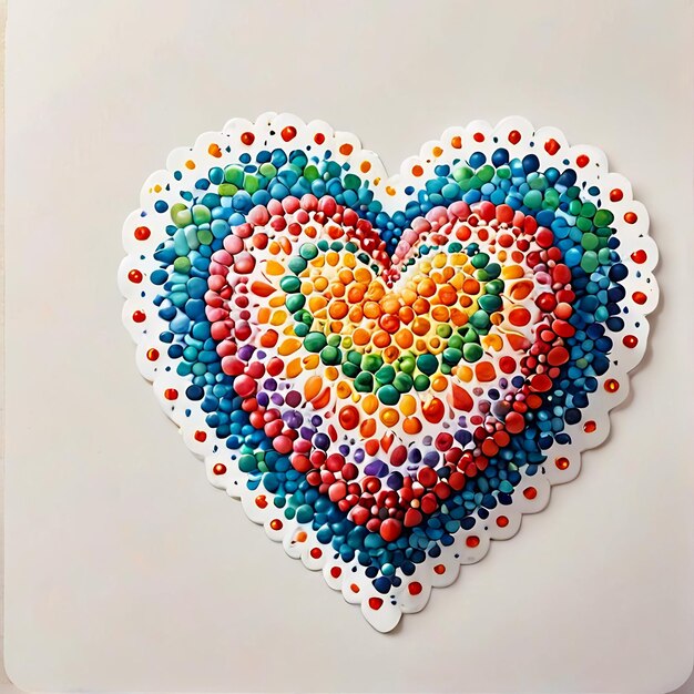 Photo cute heart cartoon stickers 3d sticker with heart