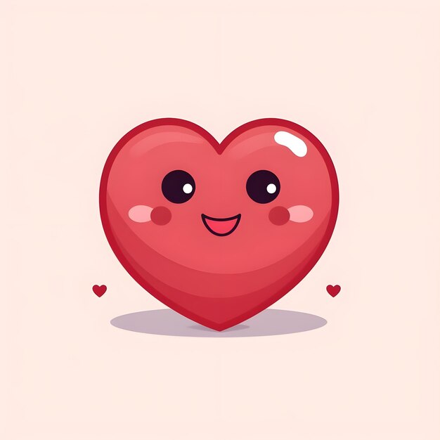 Photo cute heart digital art design in vibrant watercolor illustration style