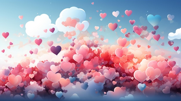 cute heart loop background material