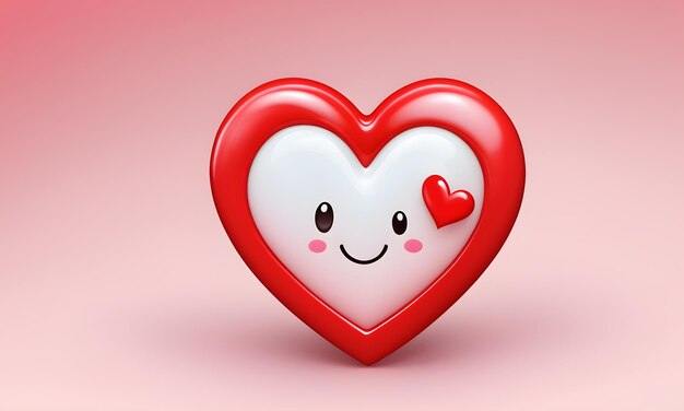 Фото cute heart love 3d icon background illustration render digital graphic design banner gift card template цифровые произведения искусства для декораций веб-сайтов или вашего бизнеса print on demand, созданного ии