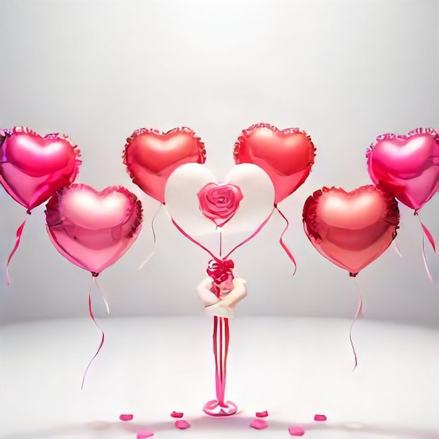 Cute heart love valentines day banner background