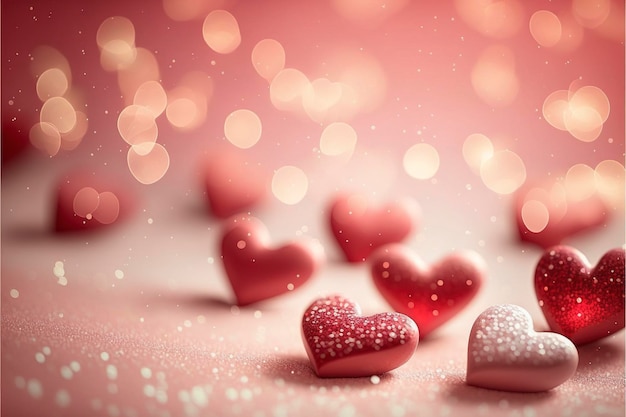 Милые сердечки, День святого Валентина, боке огни Микро сердечки.