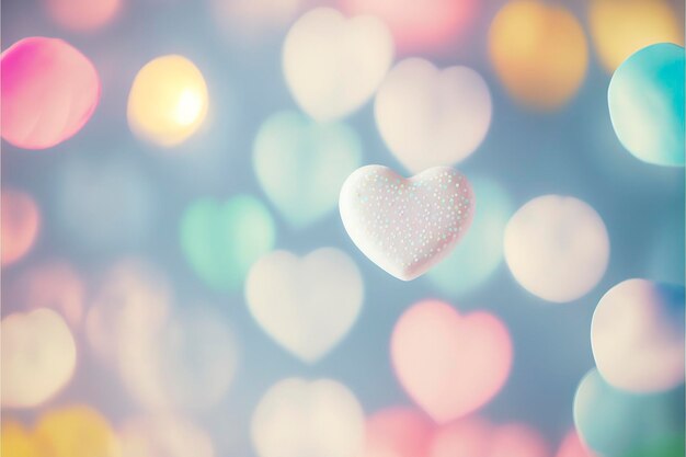 Cute hearts, Valentine's Day, bokeh lights Micro hearts.