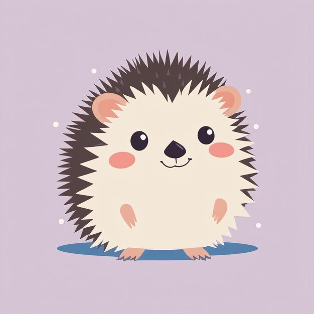 Cute hedgehog cartoon illustration