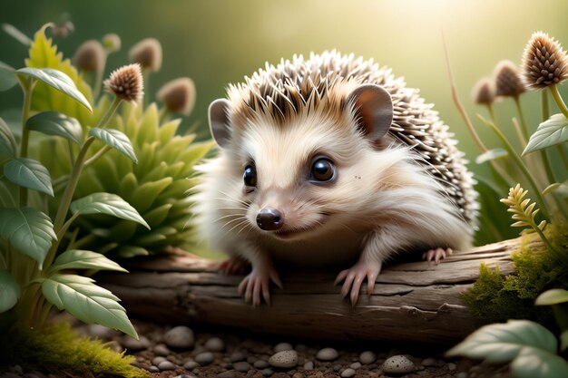 Cute hedgehog in the habitat