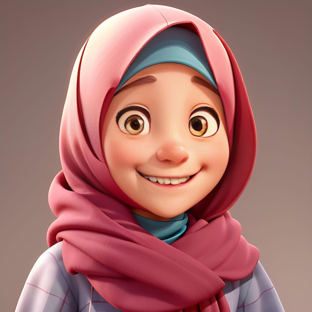 A cute hijab girl character