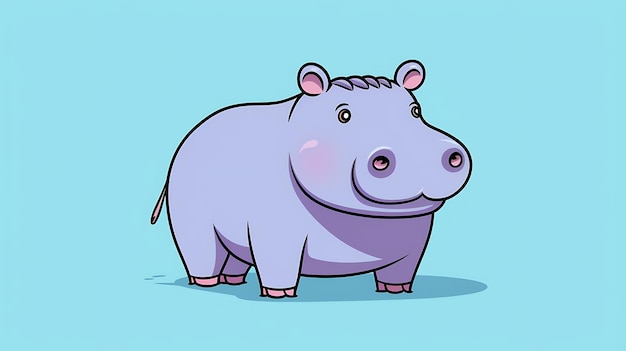 cute hippopotamus cartoon pastel hippo background