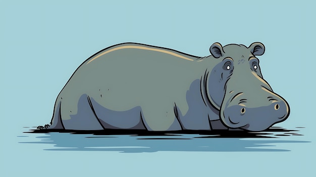 cute hippopotamus cartoon pastel hippo background