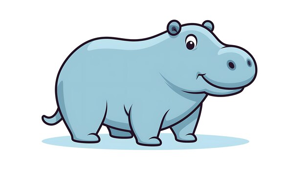 Photo cute hippopotamus cartoon pastel hippo background