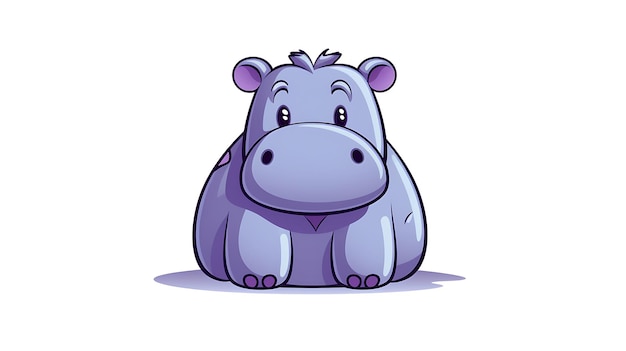 Photo cute hippopotamus cartoon pastel hippo background