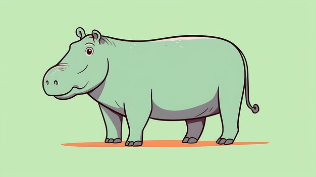 cute hippopotamus cartoon pastel hippo background