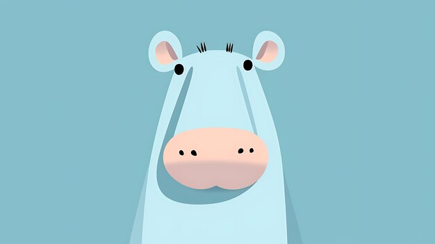 Photo cute hippopotamus cartoon pastel hippo background