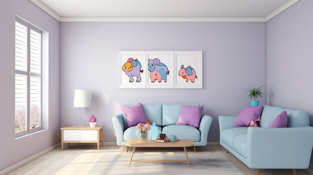 cute hippopotamus cartoon pastel hippo background