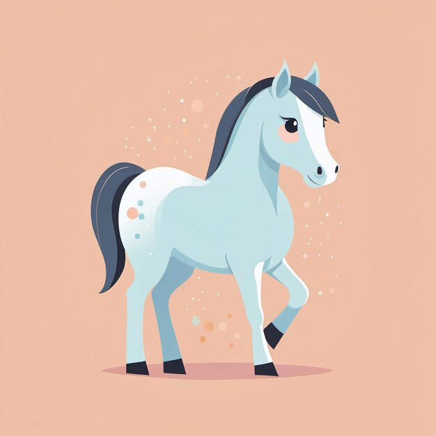 Cute horse flat illustration