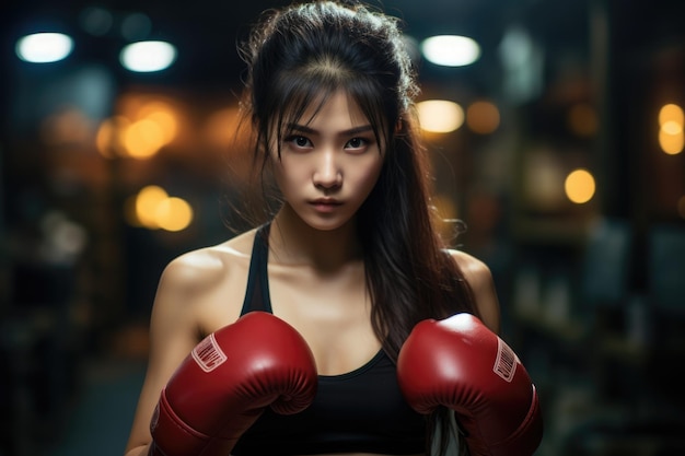 милая горячая спортивная женщина спортсменка бокс поза
