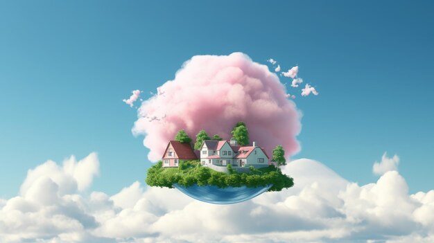 Милый дом в облаках, дом мечты