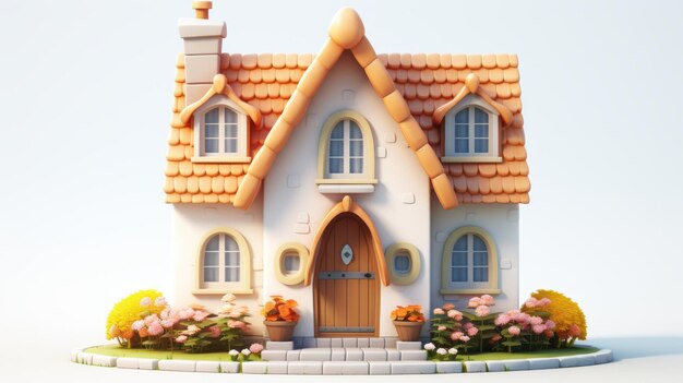 Cute House white background