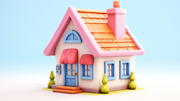 Cute House white background