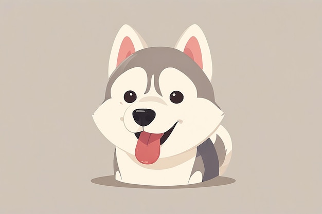 Photo cute husky dog cartoon vector icon illustration