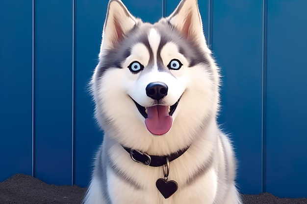 Cute Husky Dog Husky animated AI Generated